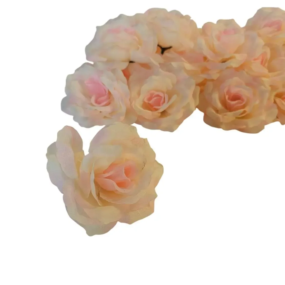 Blush Pink Silk Artificial Rose Heads Wedding Craft 4